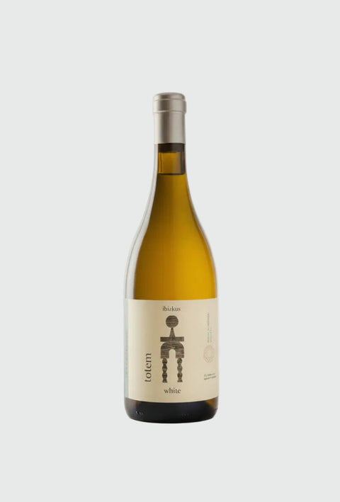 Ibizkus Totem White 2023 — biodynamic Malvasia & Muscat white wine from Ibiza. Citrus, apple and mineral salinity with sea-mist freshness.