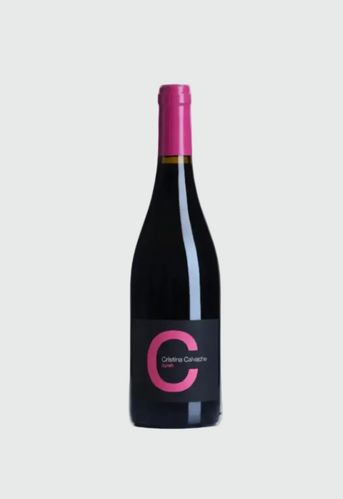 Cristina Calvache Syrah 2021 — biodynamic 100% Syrah from Sierra Nevada, Almería. Full-bodied Spanish red wine with black fruit, violets and spice.